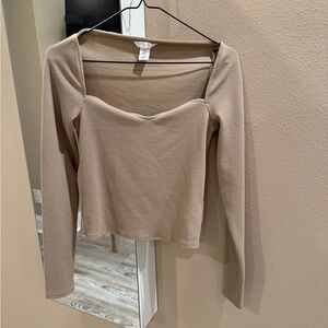 H&M Beige Long Sleeve Top